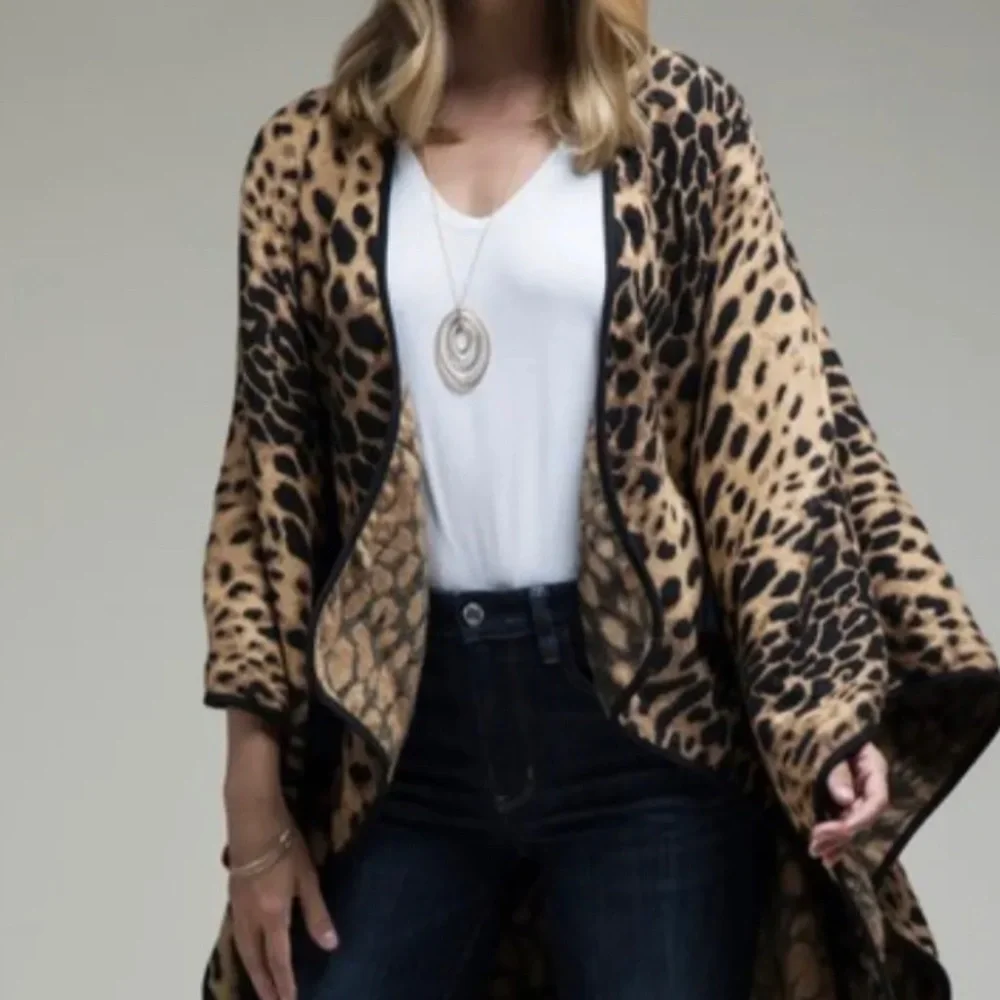 Leopard Print Ruana - Picture 1 of 4